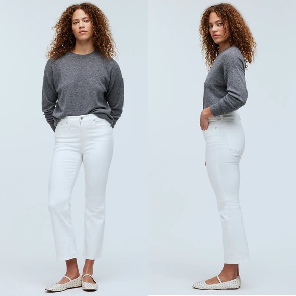 Madewell Denim - NWT Madewell Petite Kick Out Crop Jeans in Pure White size 25P